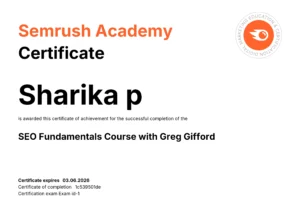 sharika-p_SEMrush_best digital marketer in kannur